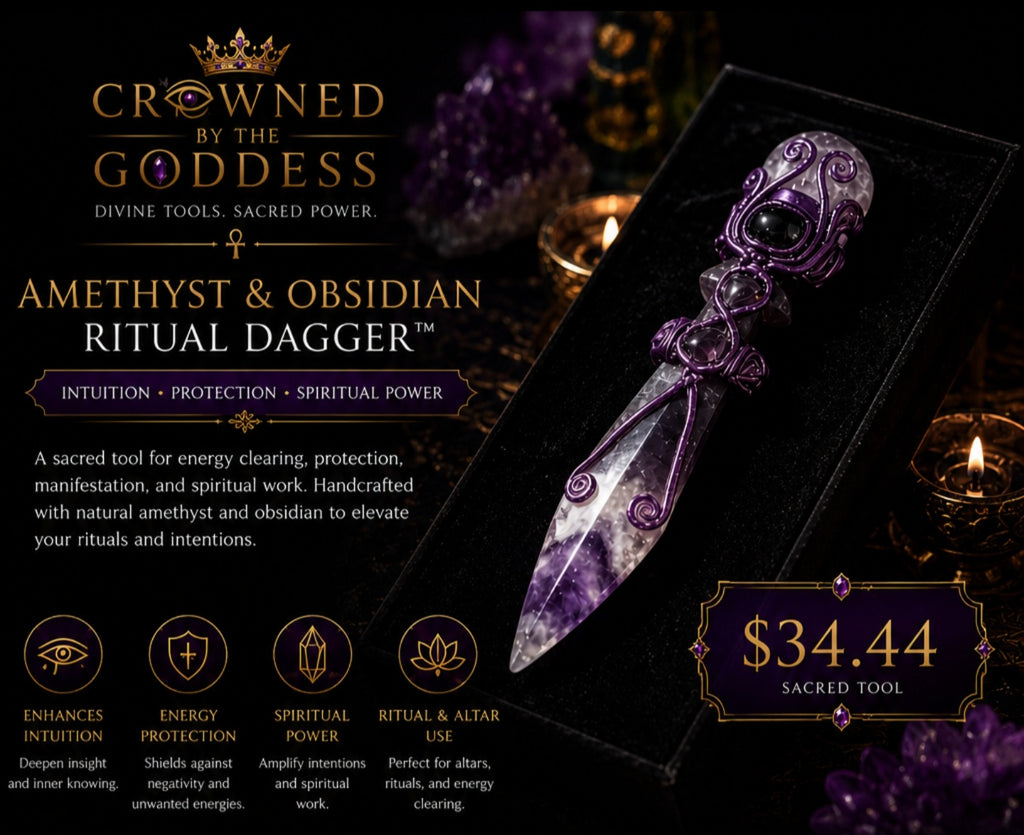 Amethyst & Obsidian Ritual Dagger