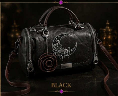 Celestial Moon Luxe Handbag | Vintage Crossbody & Top Handle Purse
