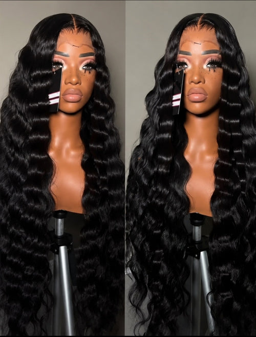 34"  Goddess Loose Deep Wave Temple HD Lace Wig